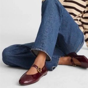 Madewell The Remy Mary Jane Flat Women’s Size 9 Medium Deep Plum Patent Leather